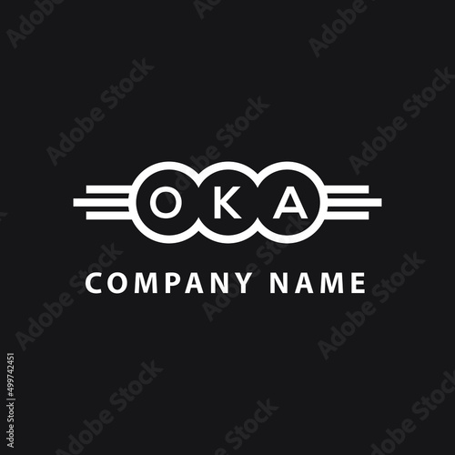 OKA letter logo design on black background. OKA  creative initials letter logo concept. OKA letter design.
