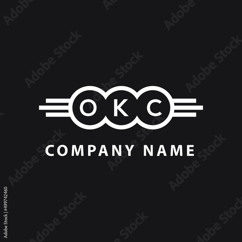 Fototapeta Naklejka Na Ścianę i Meble -  OKC letter logo design on black background. OKC  creative initials letter logo concept. OKC letter design.