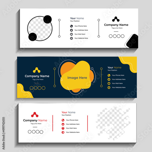 Email signature design professional facebook banner and personal social media cover or email footer with premium template and premium vector.