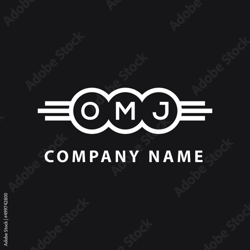 Fototapeta Naklejka Na Ścianę i Meble -  OMJ letter logo design on black background. OMJ  creative initials letter logo concept. OMJ letter design.