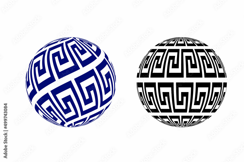 Sphere with Greece ancient ornament. Vector illustration. Sphere with Greece ancient ornament. Vector illustration.