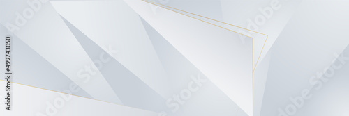 Abstract white and gold luxury banner background. Vector abstract graphic design banner pattern background template.