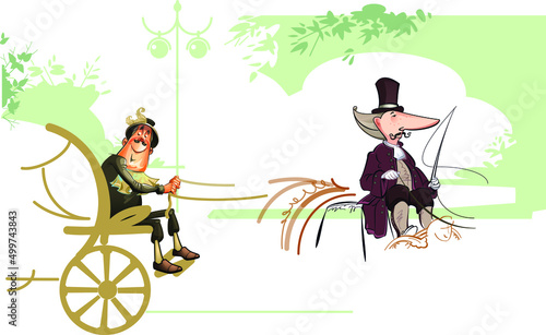 Coachman for Cinderella. A new image for an old fairy tale. Vector graphics.