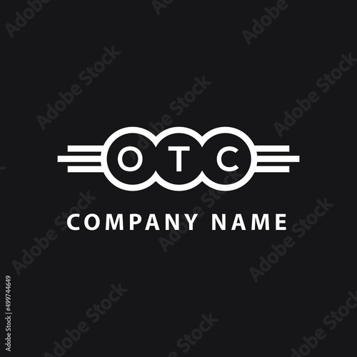 Fototapeta Naklejka Na Ścianę i Meble -  OTC letter logo design on black background. OTC  creative initials letter logo concept. OTC letter design.
