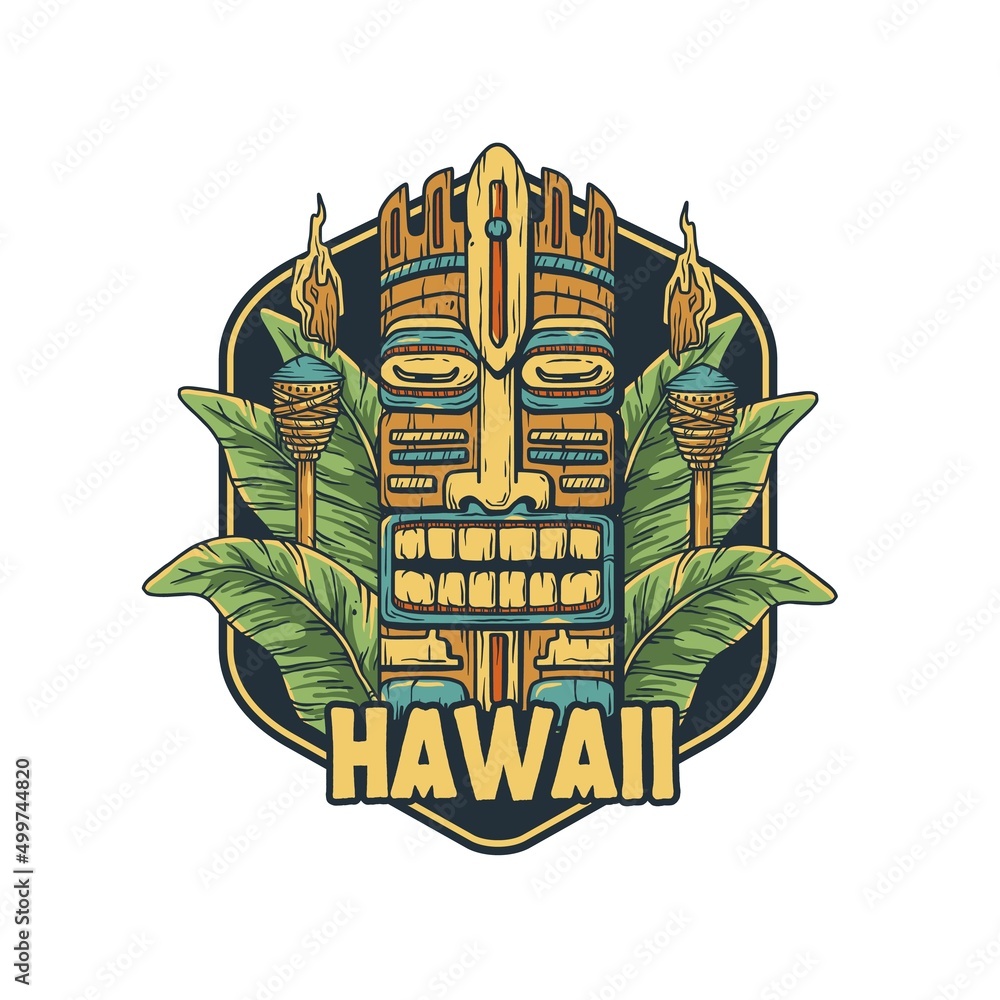 Hawaii Tiki Mask With Tropical Leavs And Torch For Tropic Beach Exotic Mask For Summer Surfing Prints Or Tiki Bar Stock ベクター Adobe Stock Hawaii Tiki Mask With Tropical Leavs And Torch For Tropic Beach Exotic Mask For Summer Surfing Prints Or Tiki Bar Stock ベクター Adobe Stock
