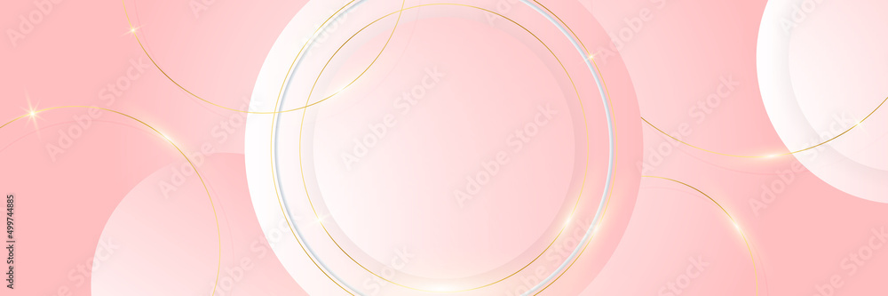 Modern light pink and gold abstract background. Abstract geometric