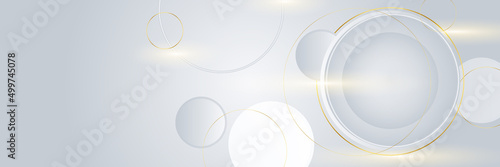 Modern 3d luxury elegant white and gold Abstract presentation design background with circles