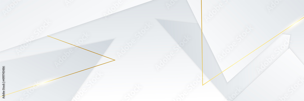 Modern minimal and clean white gold background with realistic line wave geometric circle shape . Elegant silver design for web, presentation, wallpaper. Vector graphic design banner pattern template.