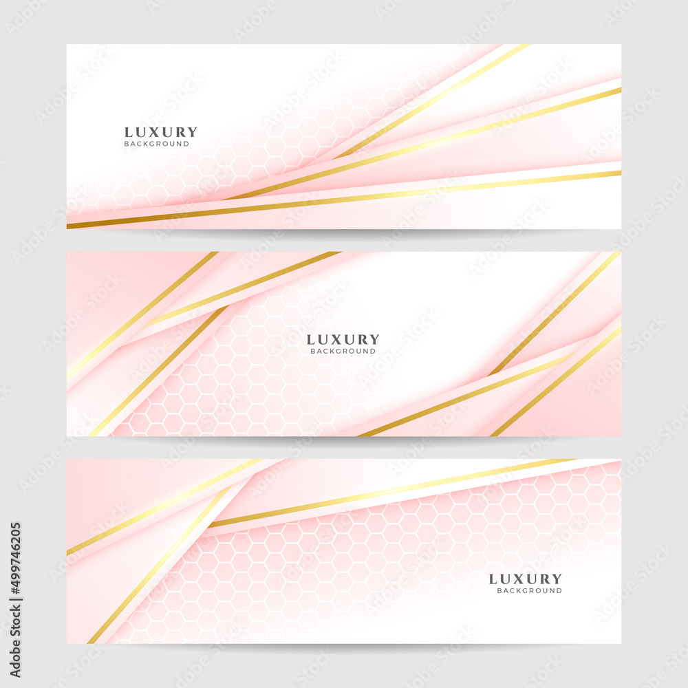 Fototapeta premium Abstract pink and gold banner background