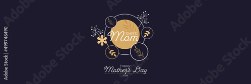 Happy Mother s Day card. Flat vector illustration.
