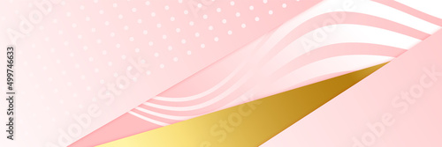 Abstract pink and gold banner background © Roisa