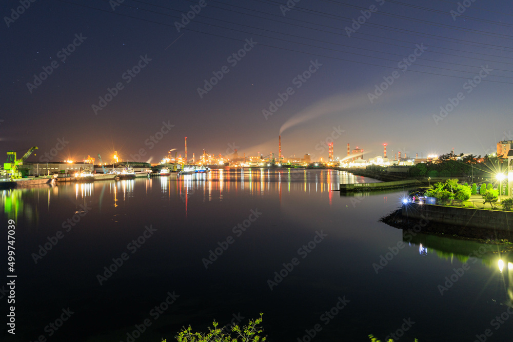 新島埠頭人工島「夜景の工業地帯」