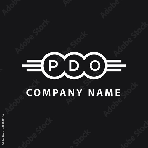 PDO letter logo design on black background. PDO  creative initials letter logo concept. PDO letter design. photo