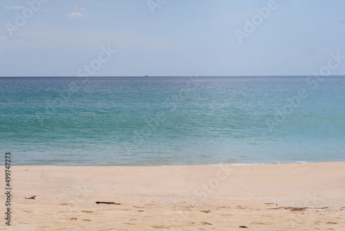 Natural scenery of beautiful tropical beaches and sea on a clear day sea beach area, sea view