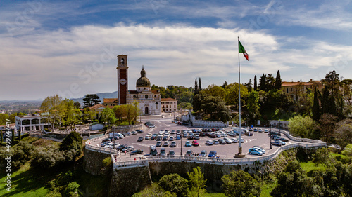 Aerial view at Veneza Italy with the Basilica Palladiana on a sunny adternoon
