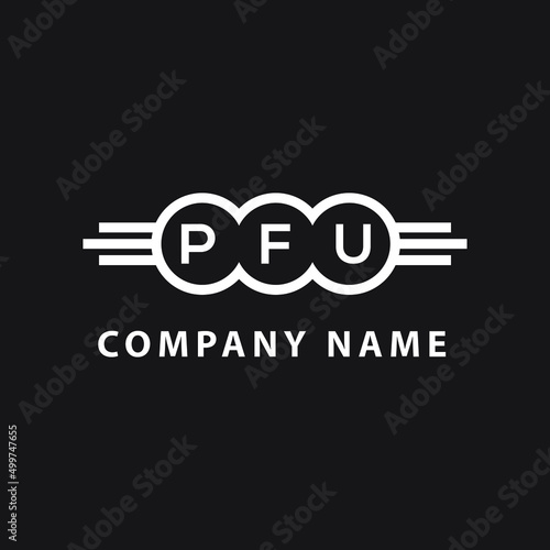 PFU letter logo design on black background. PFU creative initials letter logo concept. PFU letter design.