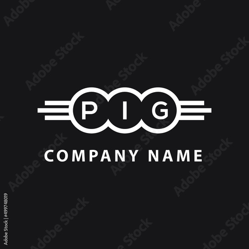 PIG letter logo design on black background. PIG creative  initials letter logo concept. PIG letter design. photo