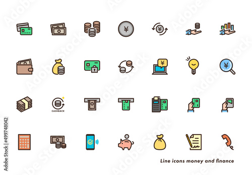 Money line icon set. Simple outline signs