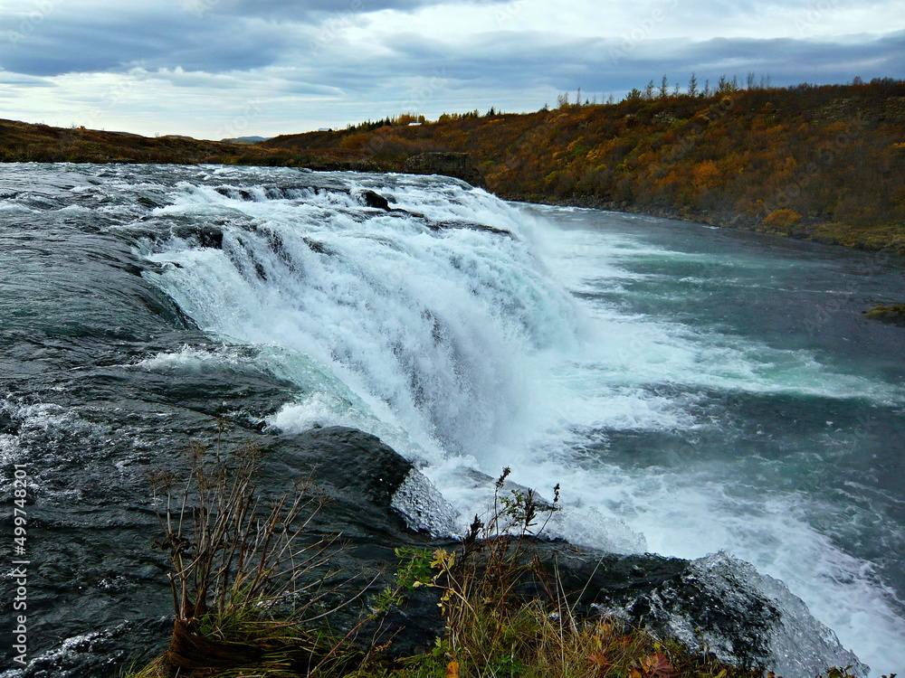 Iceland-view of the Faxi or Vatnsleysufoss waterfall on the Tungufljót river