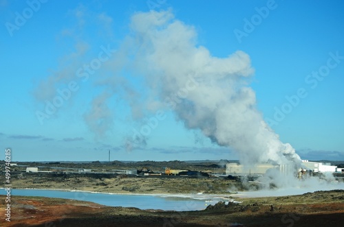 Iceland-view of Reykjanes Geothermal Power Plant area