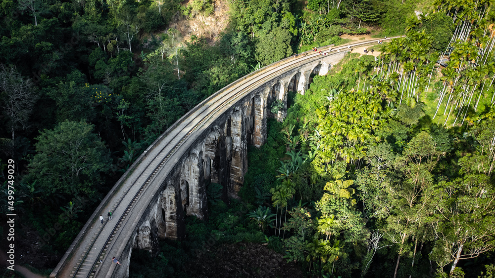Aerial flight above Nine Arches Bridge, Ella, Sri Lanka. Aerial flight above Nine Arches Bridge, Ella, Sri Lanka.