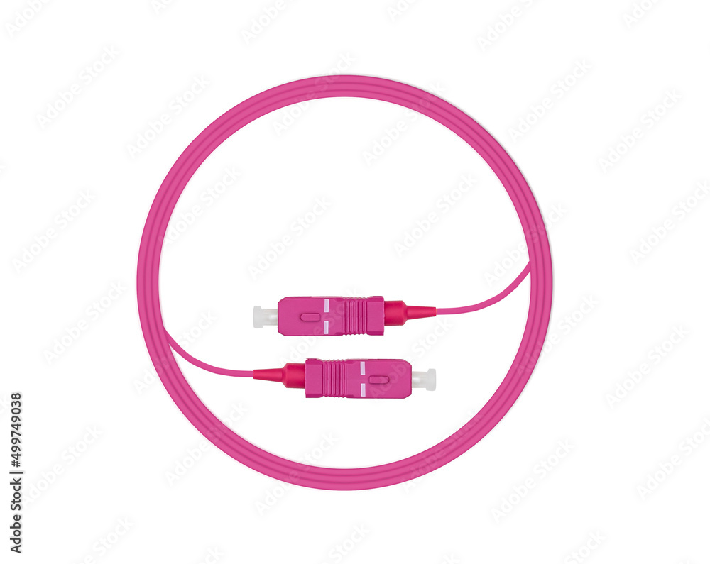 Fiber Optic Patch Cord on isolated white background Fiber Optic Patch Cord on isolated white background