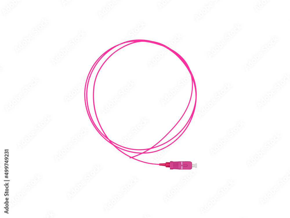 Fiber Optic Patch Cord on isolated white background Fiber Optic Patch Cord on isolated white background
