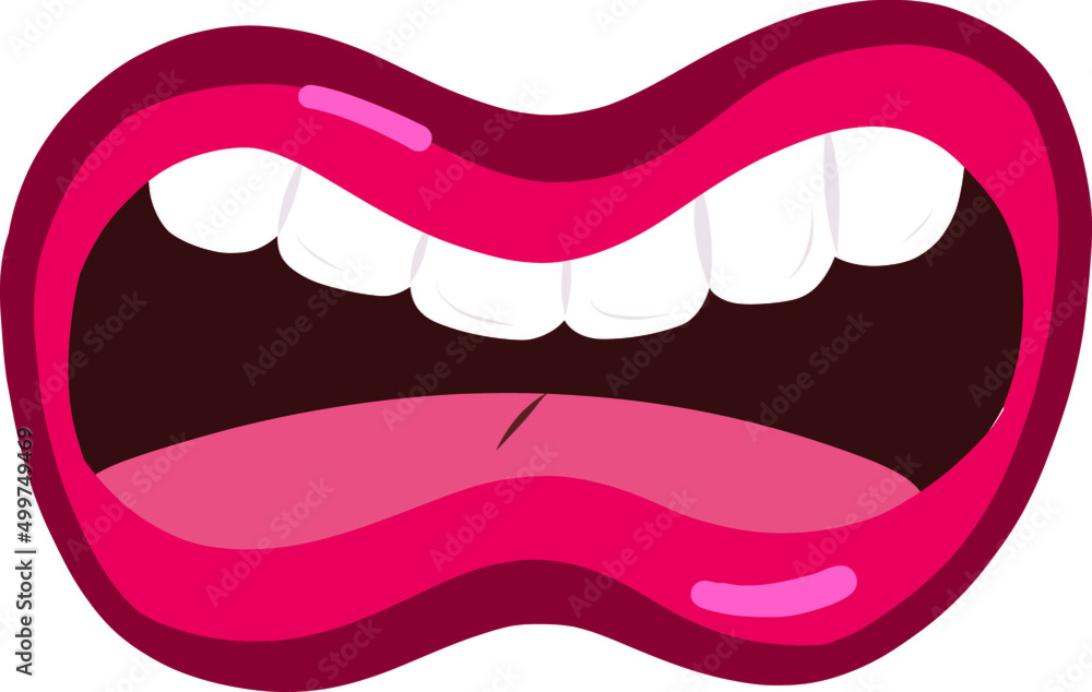 Female mouth expressions in comic style. Different emotions through lips. Angry expression. Female mouth expressions in comic style. Different emotions through lips. Angry expression.
