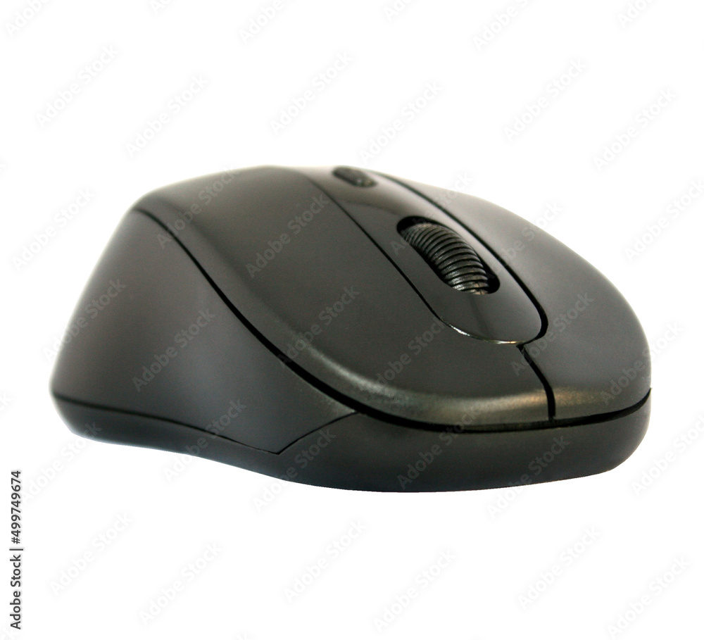 black computer mouse isolated on white background black computer mouse isolated on white background