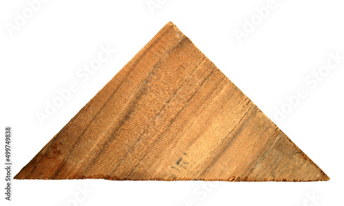 wooden in shape triangle isolated on white background