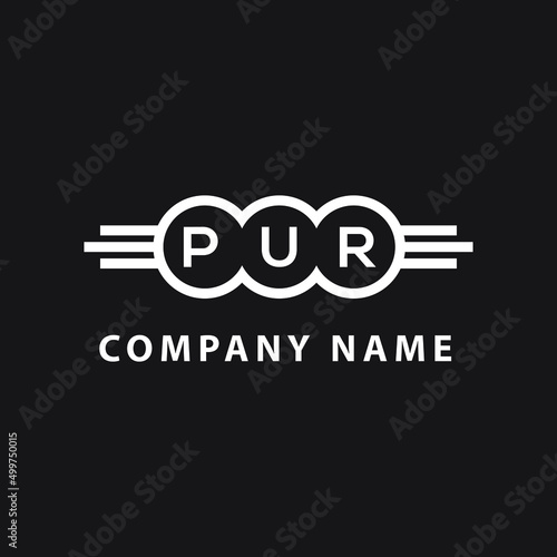 PUR letter logo design on black background. PUR  creative initials letter logo concept. PUR letter design.
