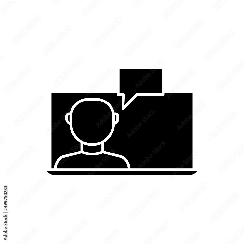 Customer chat icon. screen with people and chat. glyph icon style. suitable for Customer relationship management. business website icon. simple design editable. Design template vector Customer chat icon. screen with people and chat. glyph icon style. suitable for Customer relationship management. business website icon. simple design editable. Design template vector