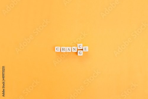 Changing the word made up of cubes with letters, turning Chance word into Change