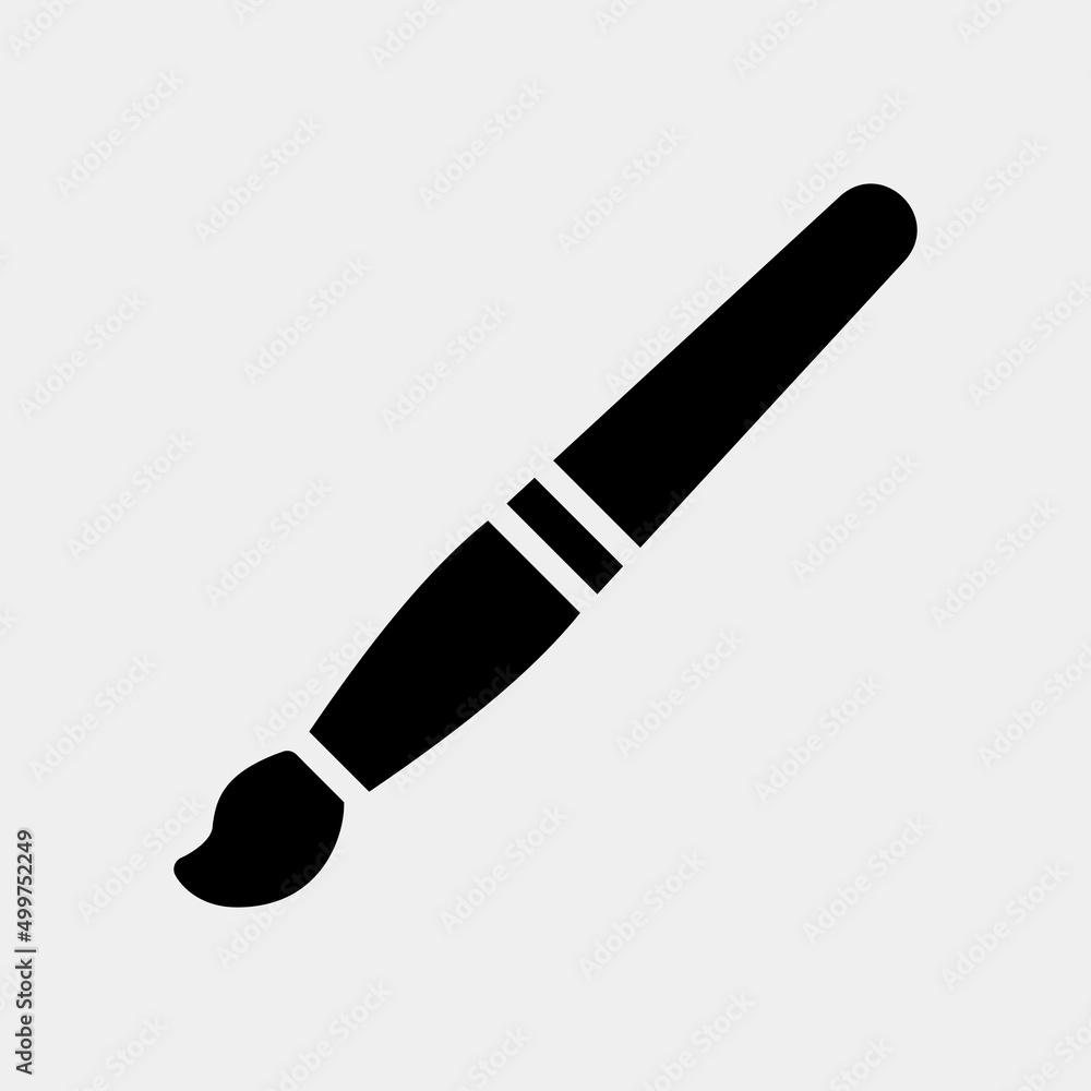 Brush icon in solid style, use for website mobile app presentation Brush icon in solid style, use for website mobile app presentation