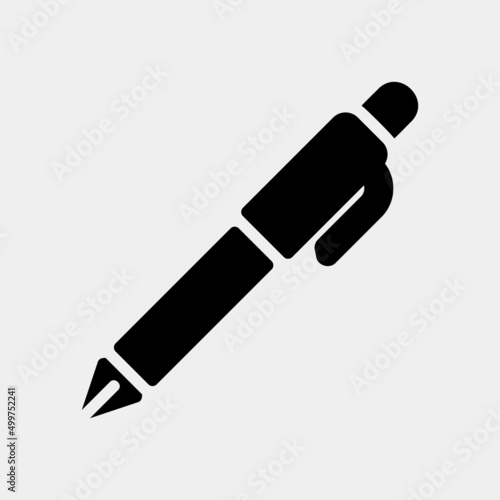 Fountain pen icon in solid style, use for website mobile app presentation