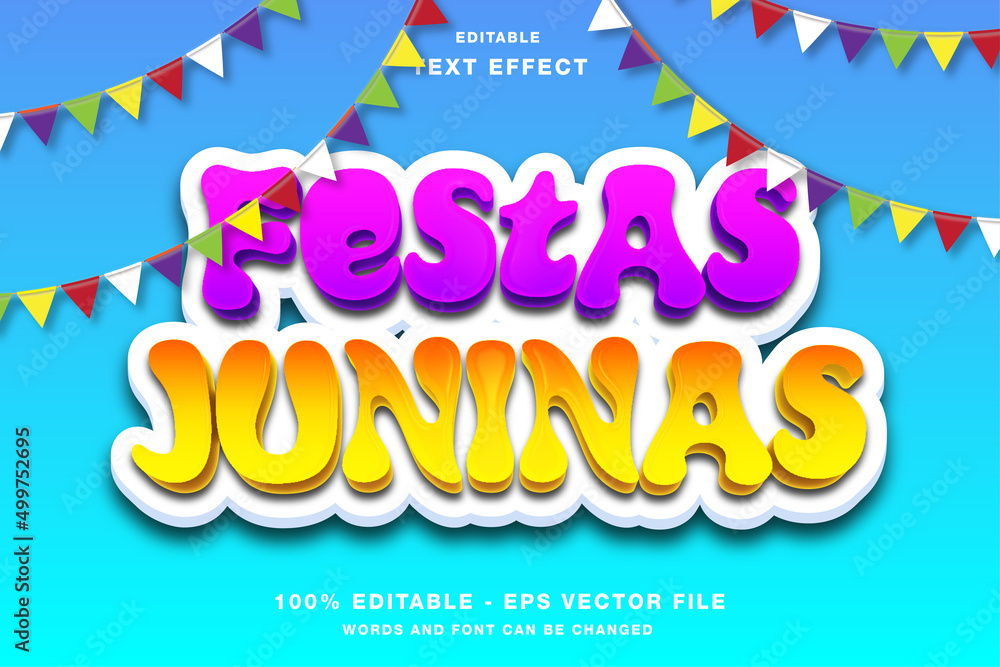 Fototapeta premium Festas Juninas Cartoon Editable Text Effect