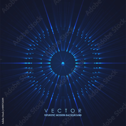 Abstract composed with glowing lines