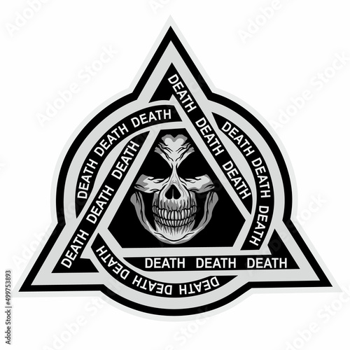 military sigh with triangle-skull, design t shirts
