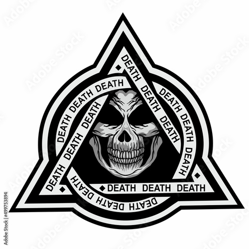 military sigh with triangle-skull, design t shirts
