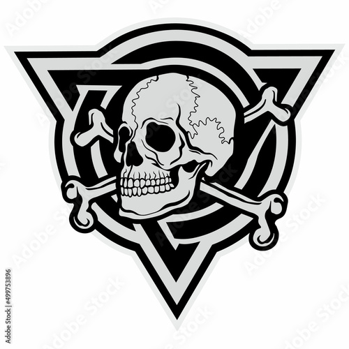 military sigh with triangle-skull, design t shirts
