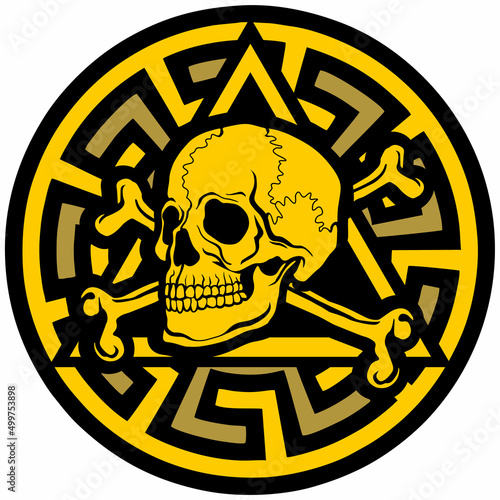 military sigh with triangle-skull, design t shirts
