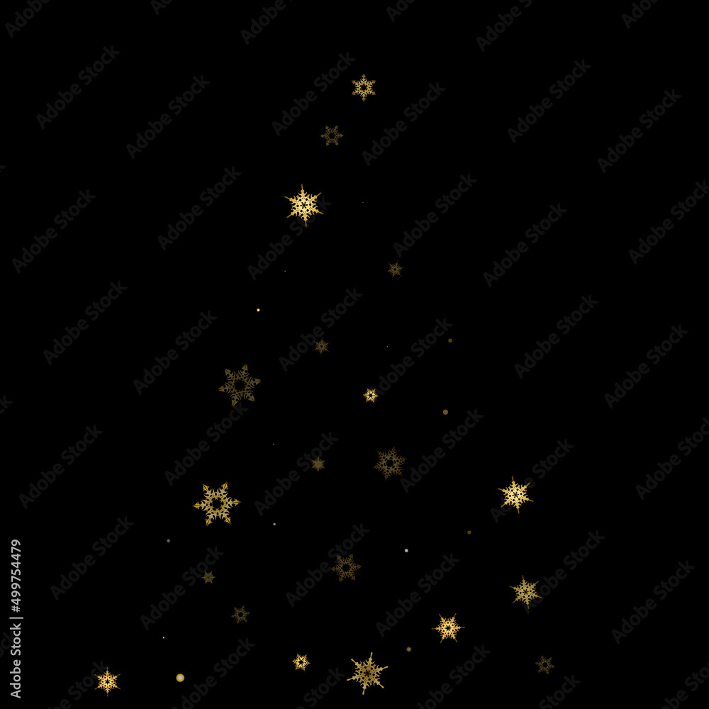 Falling Snow flakes golden pattern Holiday Vector Falling Snow flakes golden pattern Holiday Vector