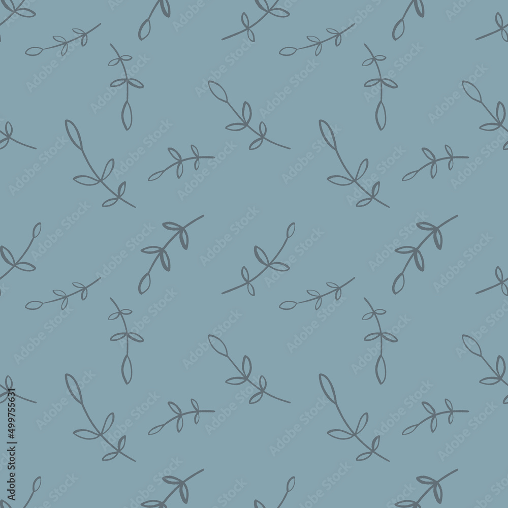 hand drawn branches with leaves seamless pattern of abstract botanical elements hand drawn branches with leaves seamless pattern of abstract botanical elements