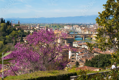 Italia, Toscana, la città di Firenze vista da Piazzale Michelangelo.