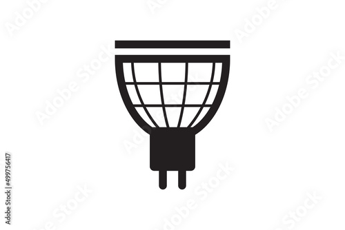 Led lamp icon energy economy technology. Electric bulb power modern innovation. Smart home vector sign.