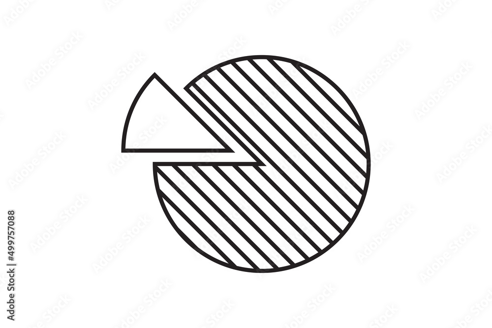 Round graphic fraction circle shape vector element. Geometric diagram division section icon. Round graphic fraction circle shape vector element. Geometric diagram division section icon.