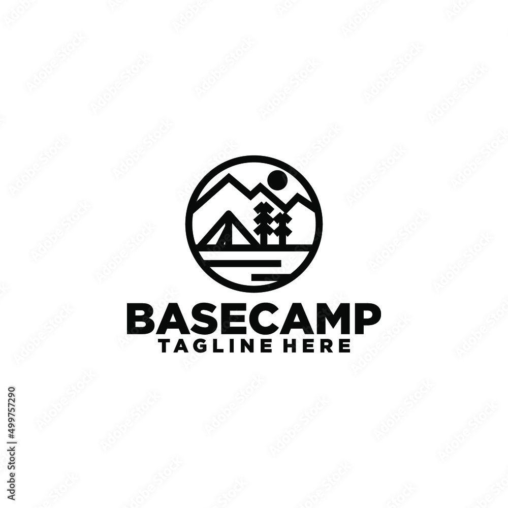 Outdoor Camp Logo Design Concept Vector. Mountain Camping Logo Concept