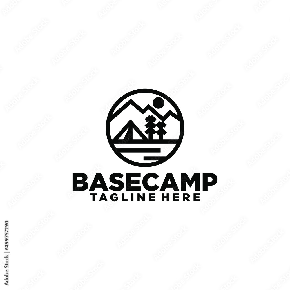 Outdoor Camp Logo Design Concept Vector. Mountain Camping Logo Concept Outdoor Camp Logo Design Concept Vector. Mountain Camping Logo Concept