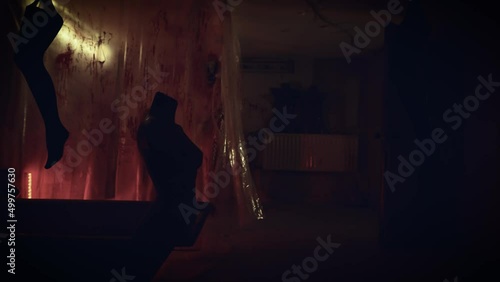 Creepy clown maniac goes crazy in his bloody lair