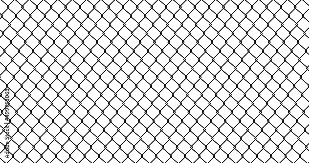 Vettoriale Stock Abstract line grid Seamless pattern texture background of  metal mesh, prison barrier fence, secured property, Chain link fence wire  mesh. Vector illustration flat design. Isolated on white background. | Adobe